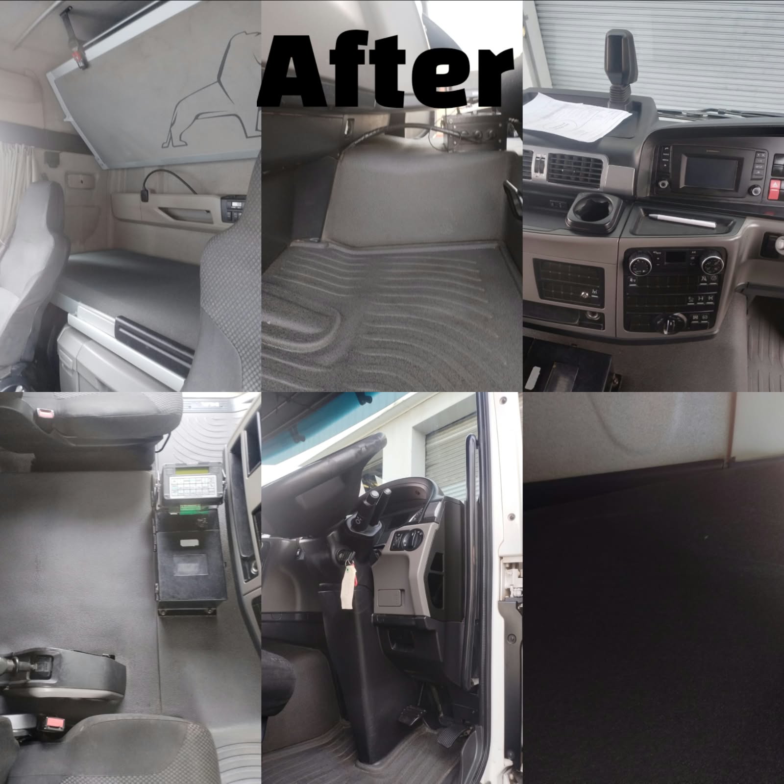 Interior deep cleaning on truck